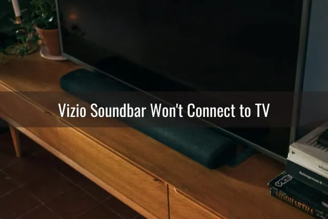 Soundbar below the flat screen TV