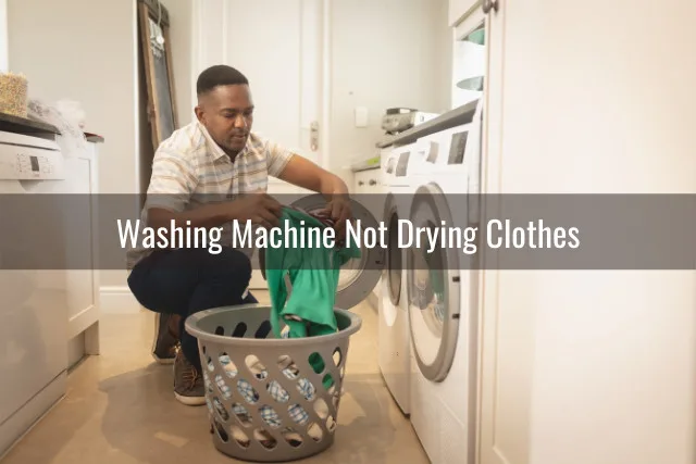 Man checking the clothes in the washing machine