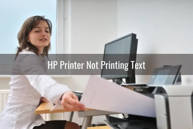 Woman printing a paper
