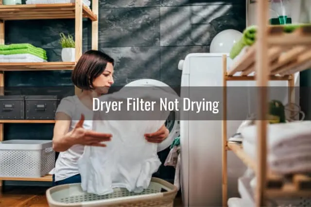 Woman putting the clothes inside the dryer