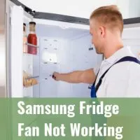 Man fixing the inside of the fridge