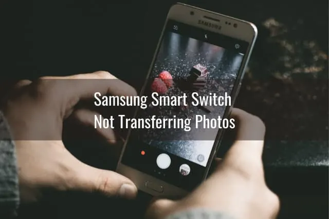 Holding a phone while taking picture