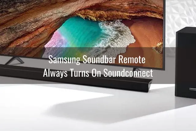 Flatscreen tv with sound bar below