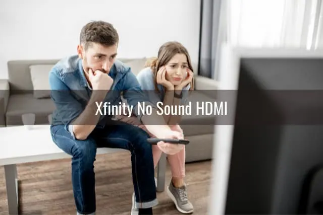 Confused couple while watching tv
