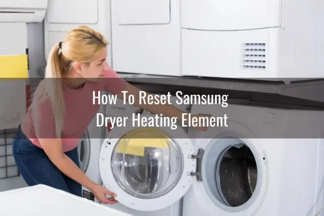 Woman checking the clothes inside the dryer