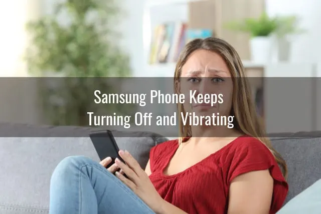 Confused woman holding a phone