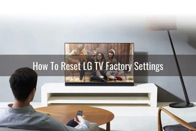 Man holding a remote while pointing at the TV
