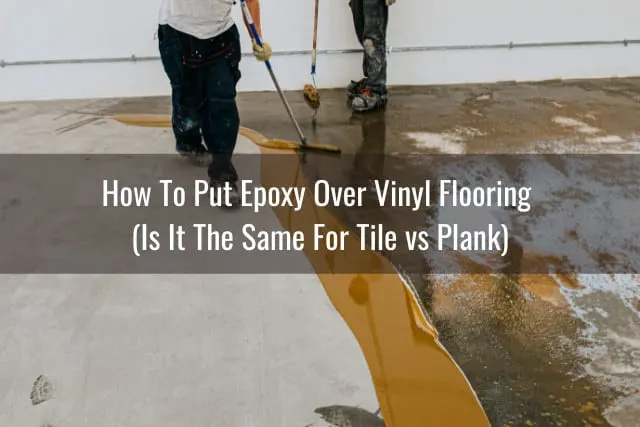 Man putting epoxy on the floor