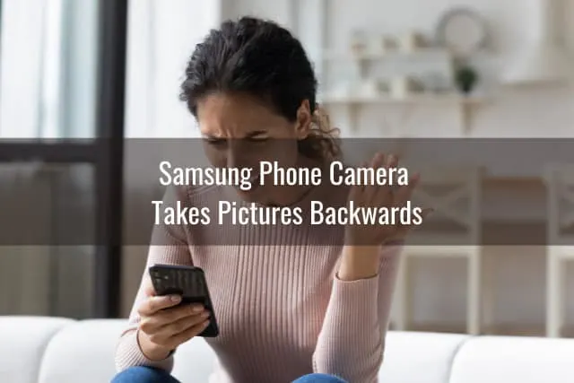 frustrated woman holding a phone