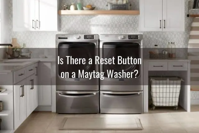 Front loading washing and drying machines in laundry room