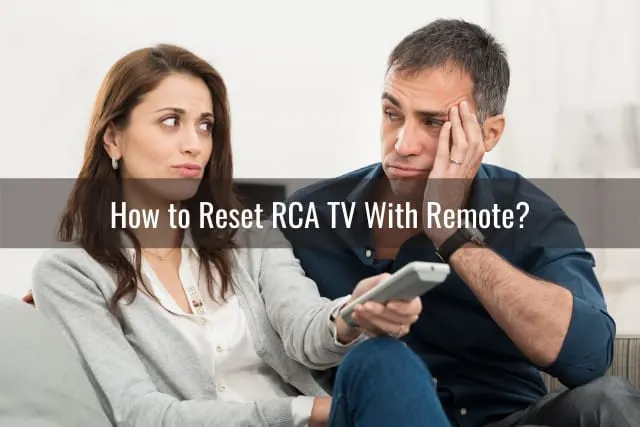 Confused couple while watching tv