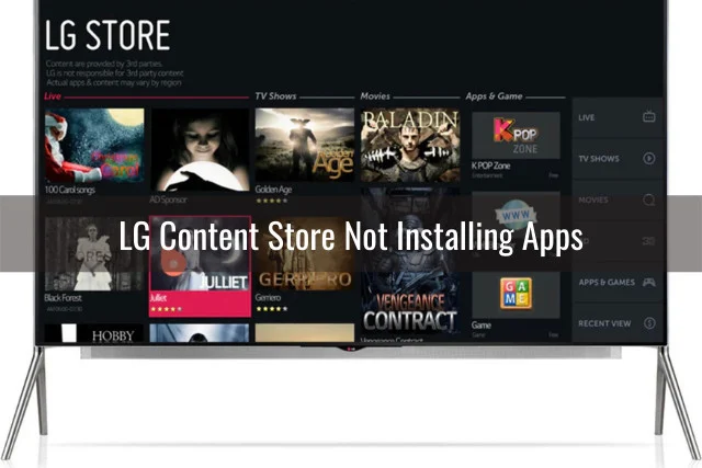 Flatscreen tv showing the applications