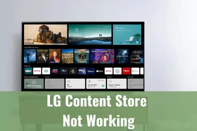 Flatscreen tv showing the applications