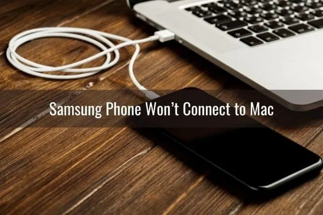 Phone connected to laptop with USB cable