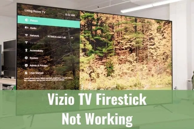 Big screen TV with menu screen displayed