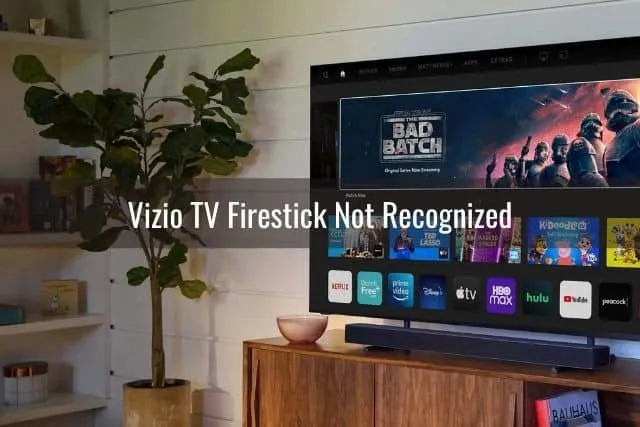 Wall mounted TV in living room