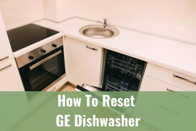 White dishwasher in the kitchen