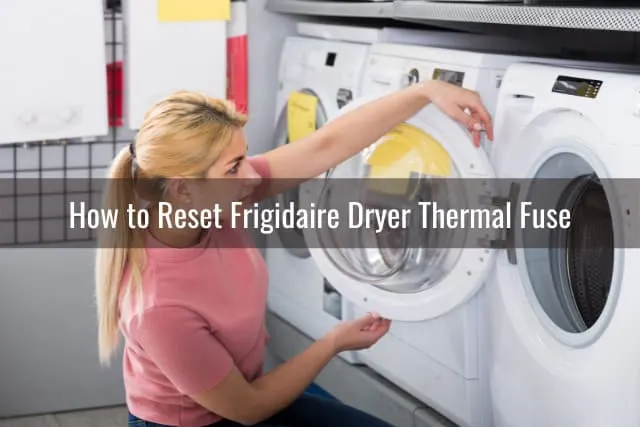 Woman checking the dryer