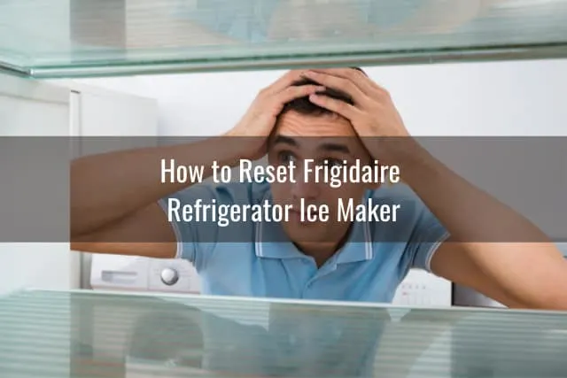 Confused man checking the refrigerator