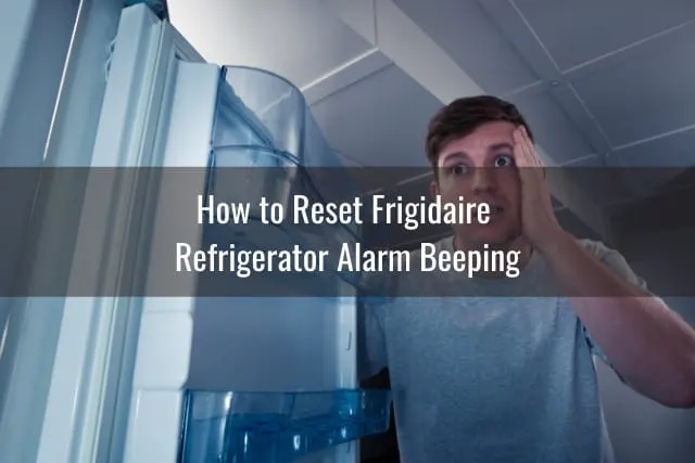 Confused man checking the refrigerator