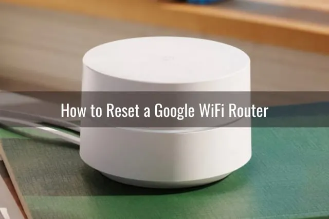 White google wifi on the table
