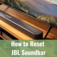 Soundbar speaker in front of TV