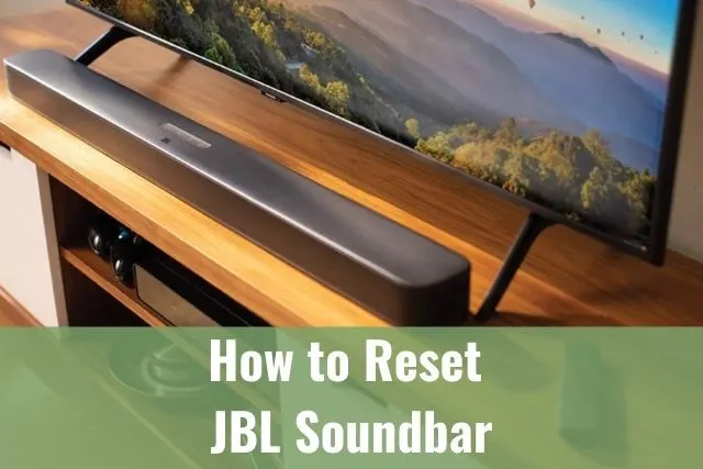 Soundbar speaker in front of TV