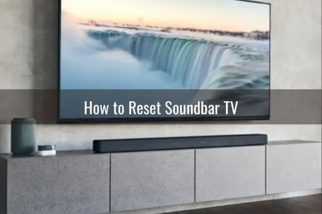 Modern wall mounted TV with soundbar speaker