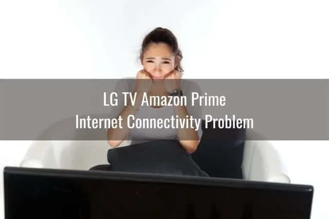 Woman nervous while sitting in front of TV