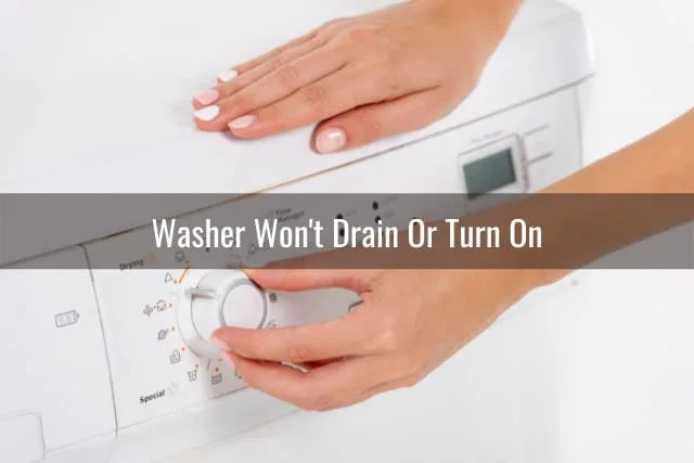 Woman adjusting the washer