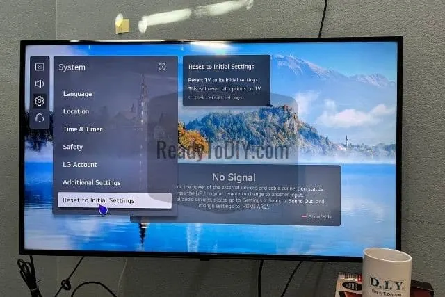LG TV Reset Initial Settings