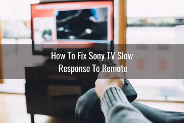 Holding a remote while pointing in the TV
