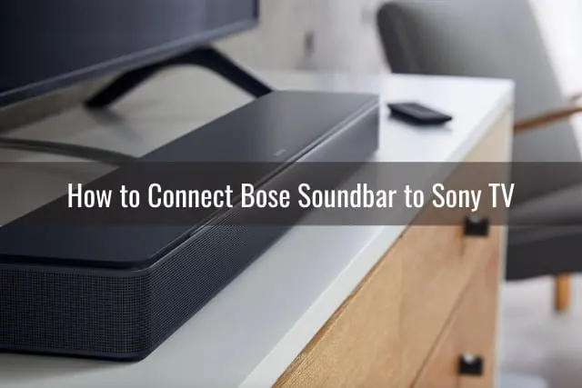 Soundbar below the flat screen TV
