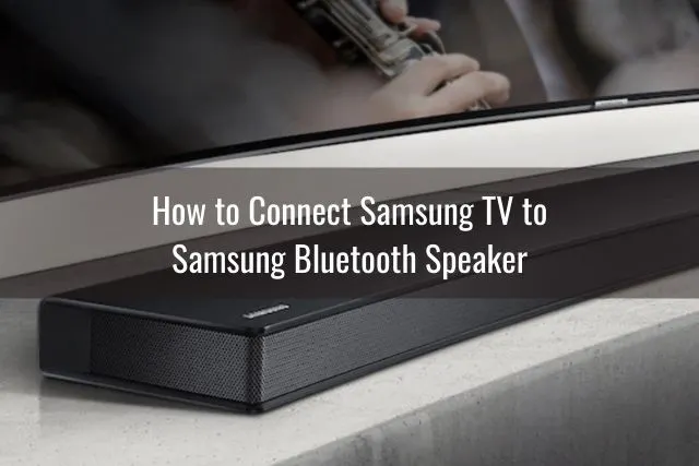 Soundbar speakers next to TV