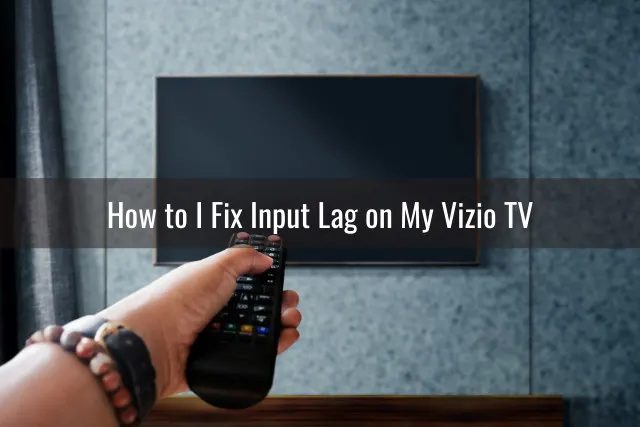 Holding a remote while pointing in the TV