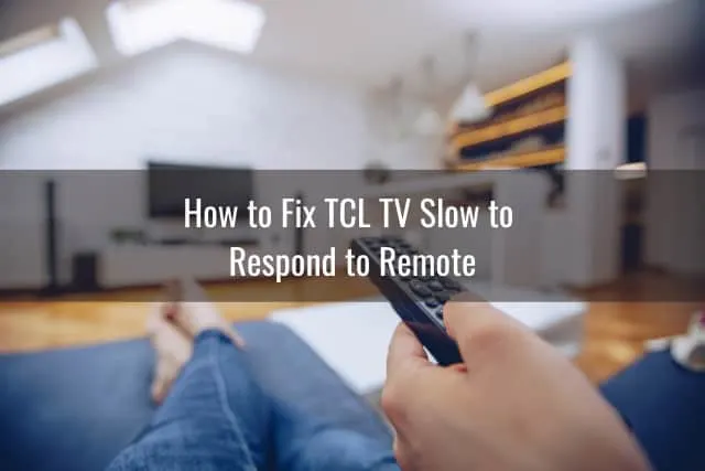 Holding a remote while pointing in the TV