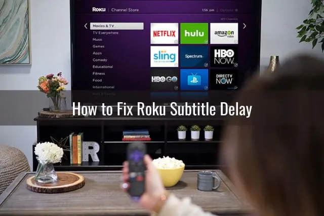 Holding a remote while pointing in the TV