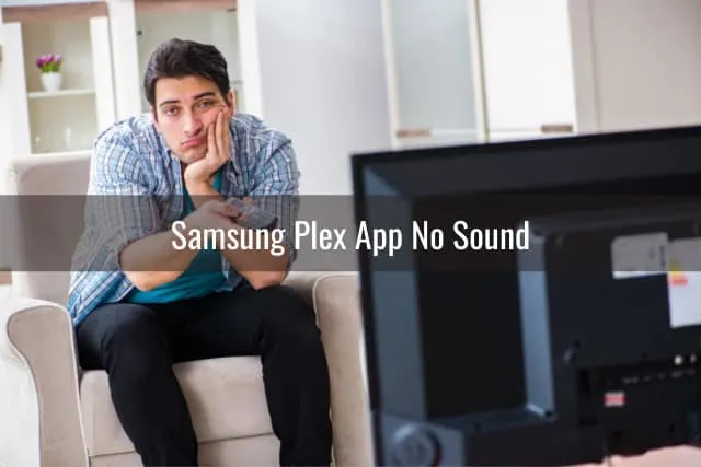 Confused man watching tv