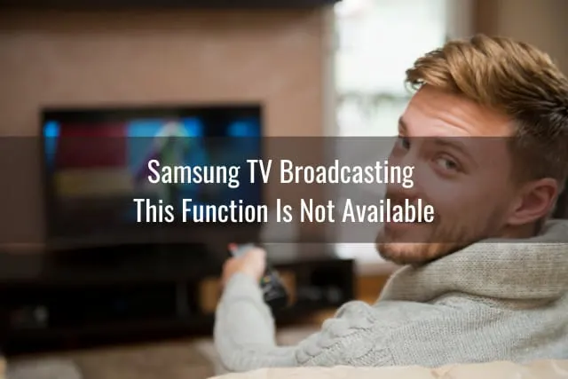 Holding a remote while pointing in the TV