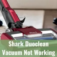 red vacuum cleaning the floor