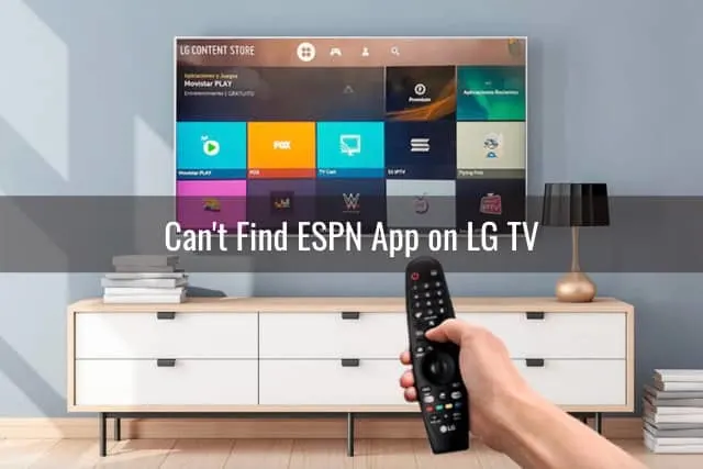 Holding a remote while point at the tv