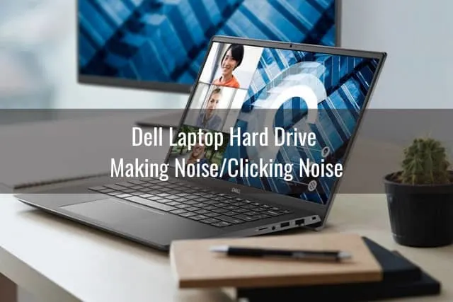 Black laptop on the desk