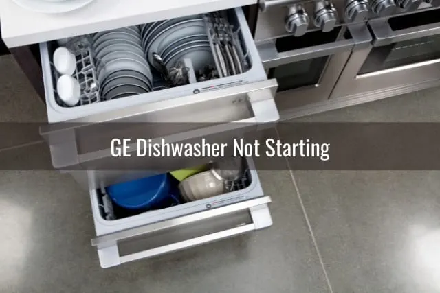 Modern white dishwasher in the kitchen