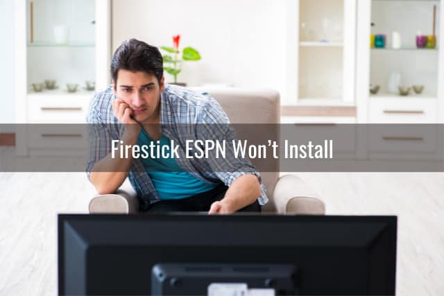 Confused man watching tv