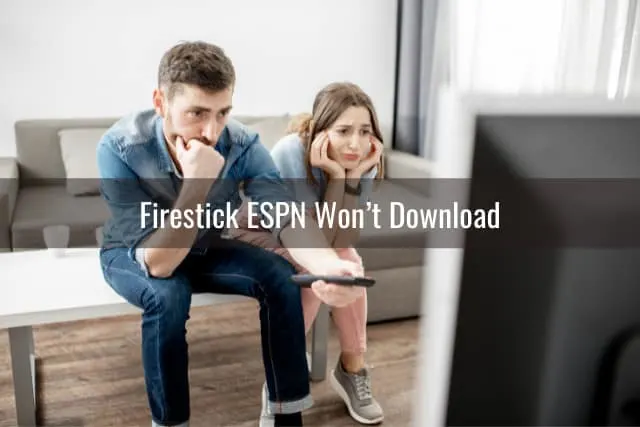 Confused couple watching tv