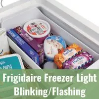 White Frigidaire with frozen food inside