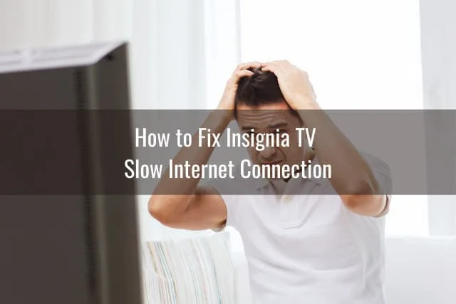 Frustrated man watching tv