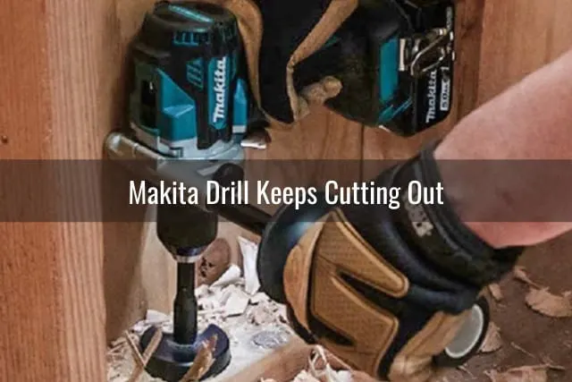 Man using drill in the wood