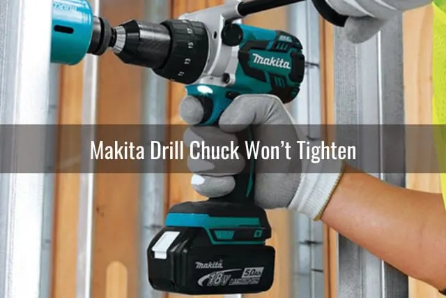 Man using drill in the wood