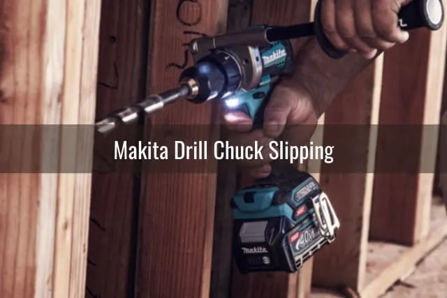 Man using drill in the wood